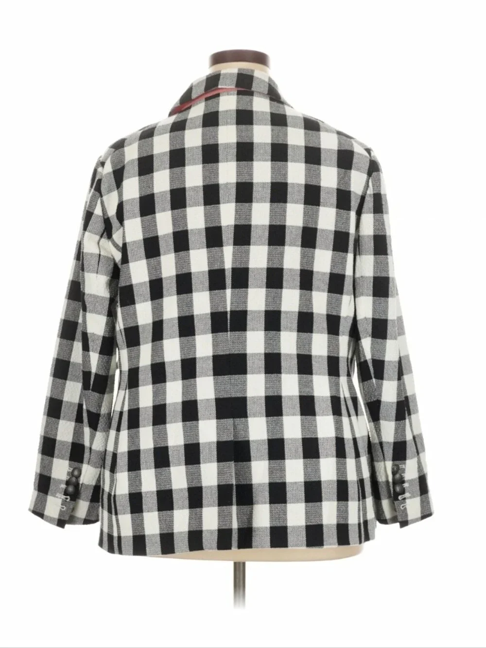 Court & Rowe Black White Gingham Double Breasted Blazer Jacket 20W Plus Size